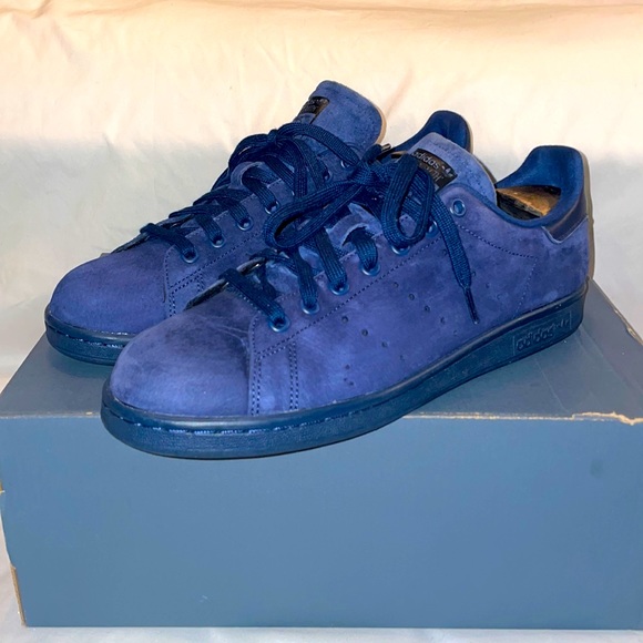 adidas | Shoes | Adidas Stan Smith Blue Suede Sneaker | Poshmark